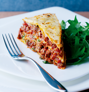 Beef and Tomato Tortilla Stack